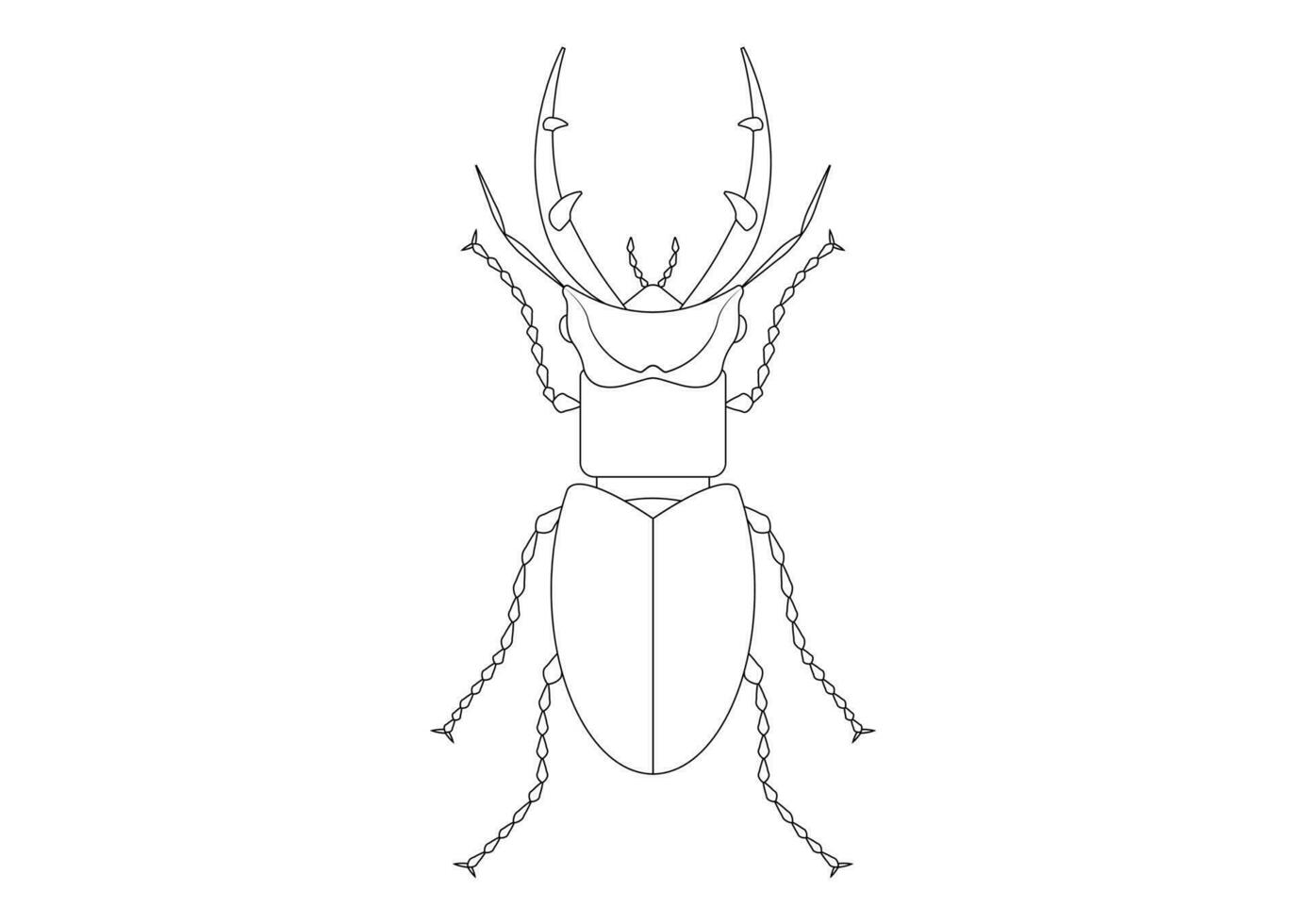 nero e bianca gigante cervo scarafaggio clipart. colorazione pagina di un' gigante cervo scarafaggio vettore