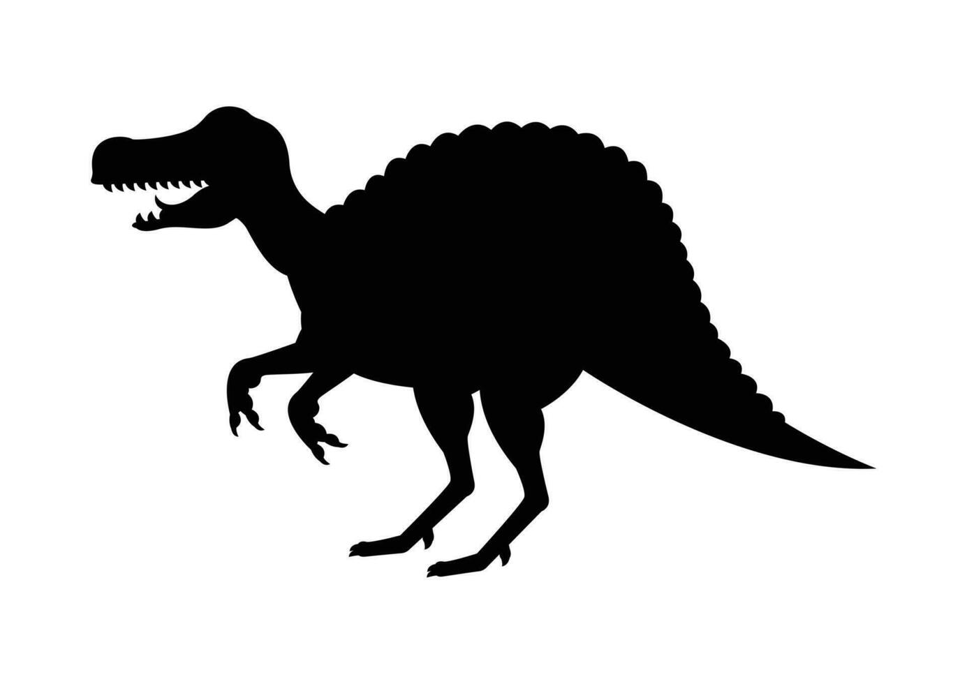 Spinosaurus dinosauro silhouette vettore isolato su bianca sfondo