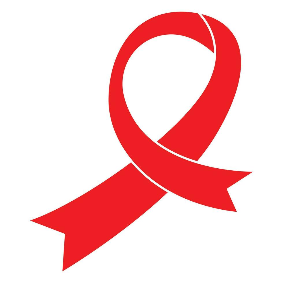mondo AIDS giorno rosso nastro icona vettore design