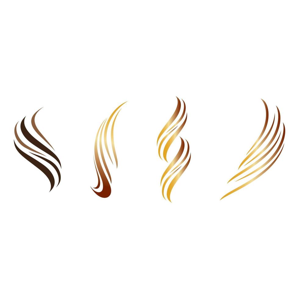 disegno dell'illustrazione delle immagini del logo dell'onda dei capelli vettore