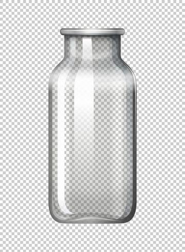Bottiglia di vetro su sfondo trasparente vettore