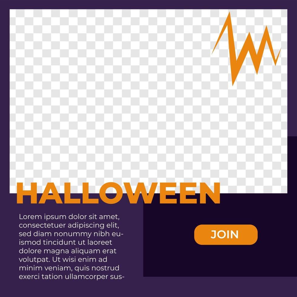 poster di halloween modello di post sui social media vettore