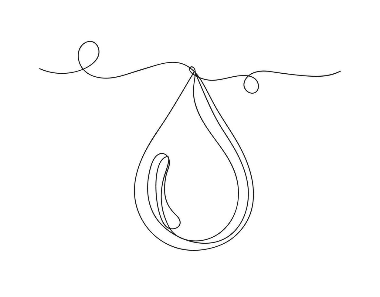 continuo uno linea acqua gocciolina forma vettore illustrazione.