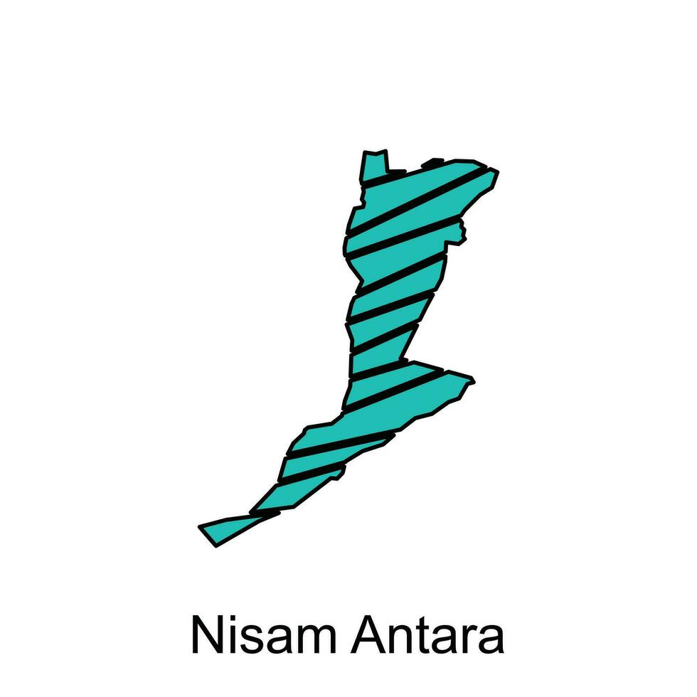 carta geografica di nisam antara città illustrazione design modello, adatto per il tuo azienda vettore