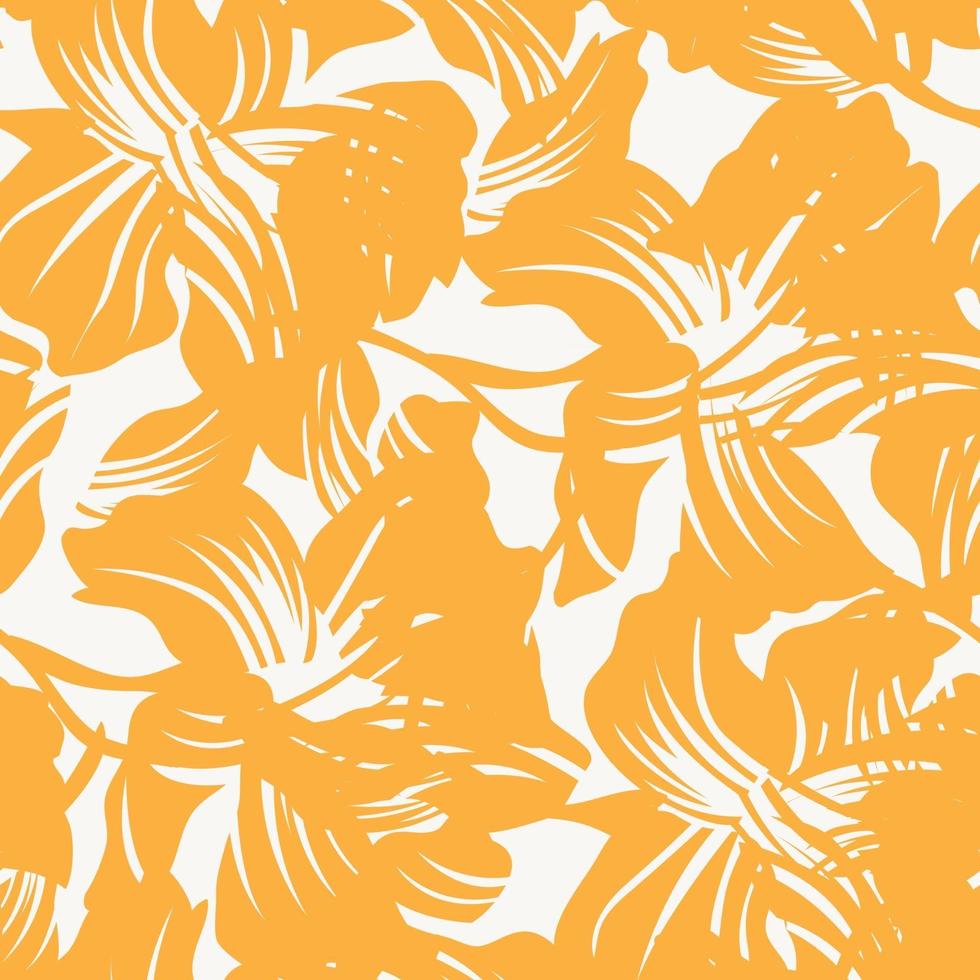 sfondo arancione floreale senza soluzione di continuità vettore