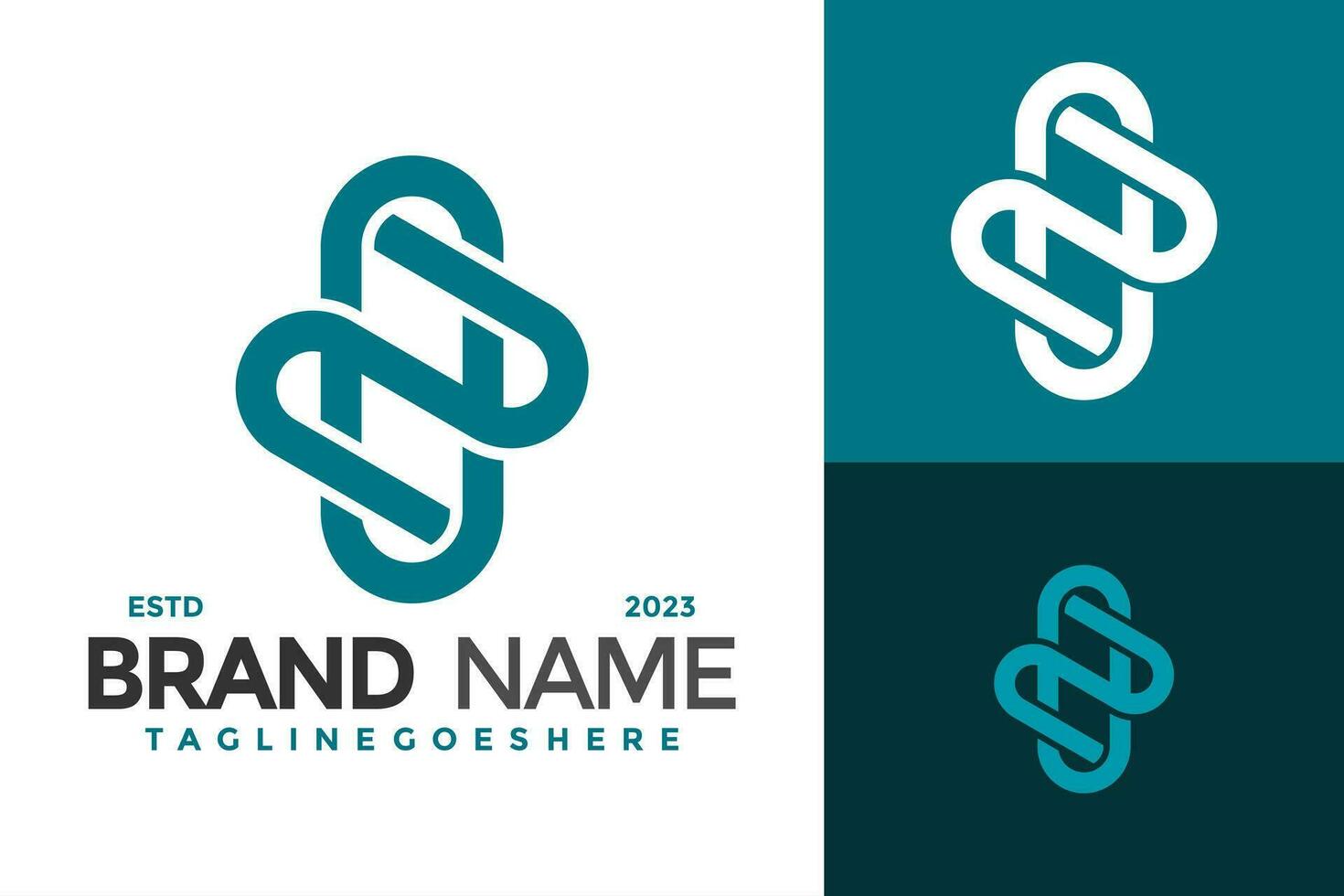 lettera S e n monogramma logo design vettore simbolo icona illustrazione