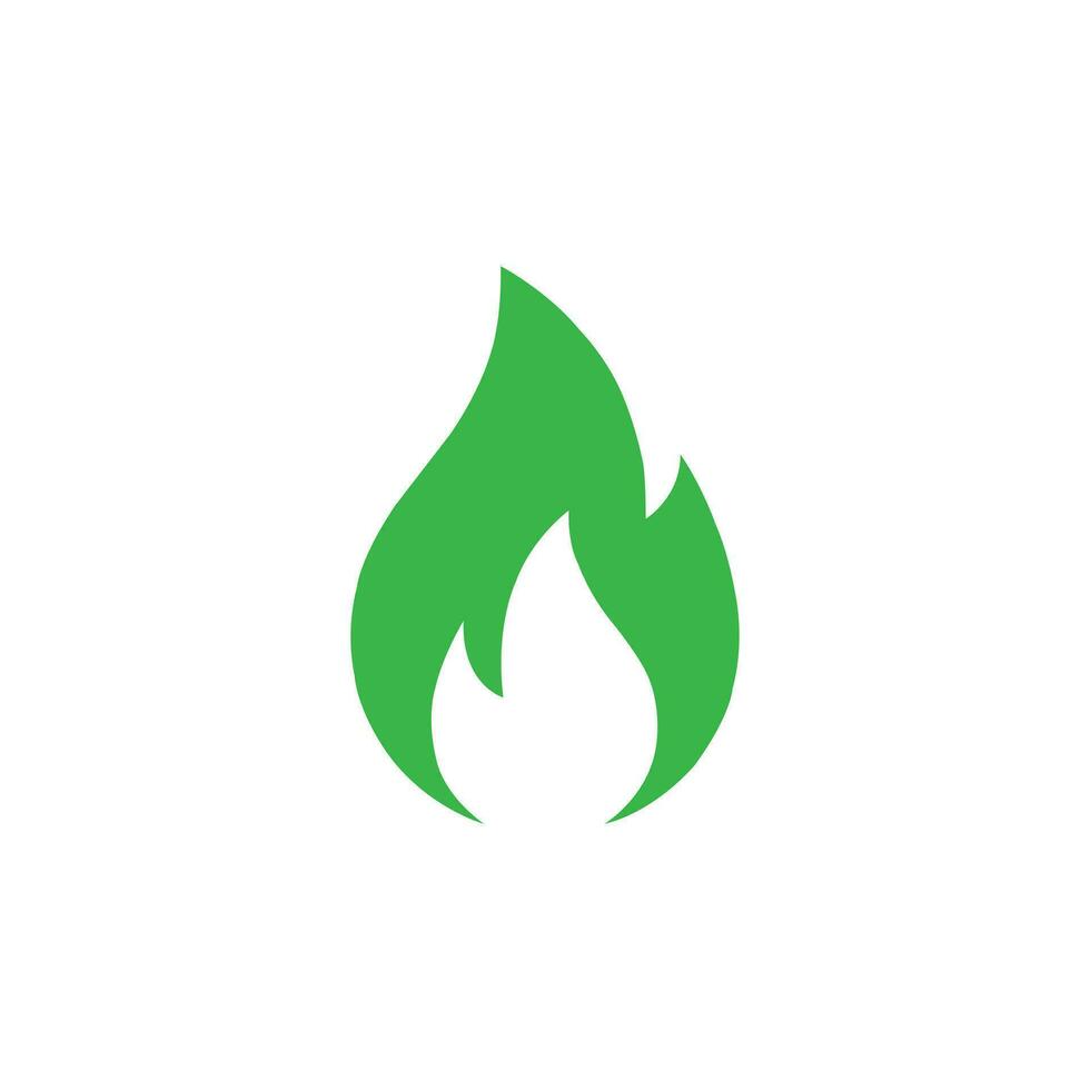 eps10 vettore fuoco cartello nel verde colore. illustrazione di fuoco fiamma icona isolato su bianca sfondo.