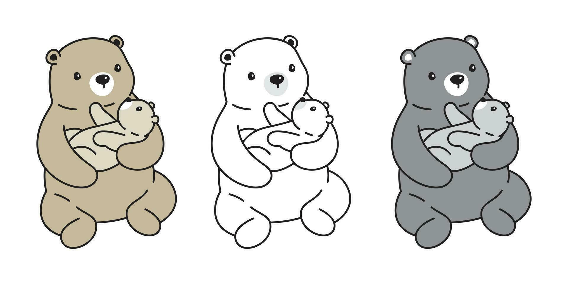 orso vettore icona polare orso orsacchiotto pane ragazzo logo cartone animato personaggio illustrazione scarabocchio design