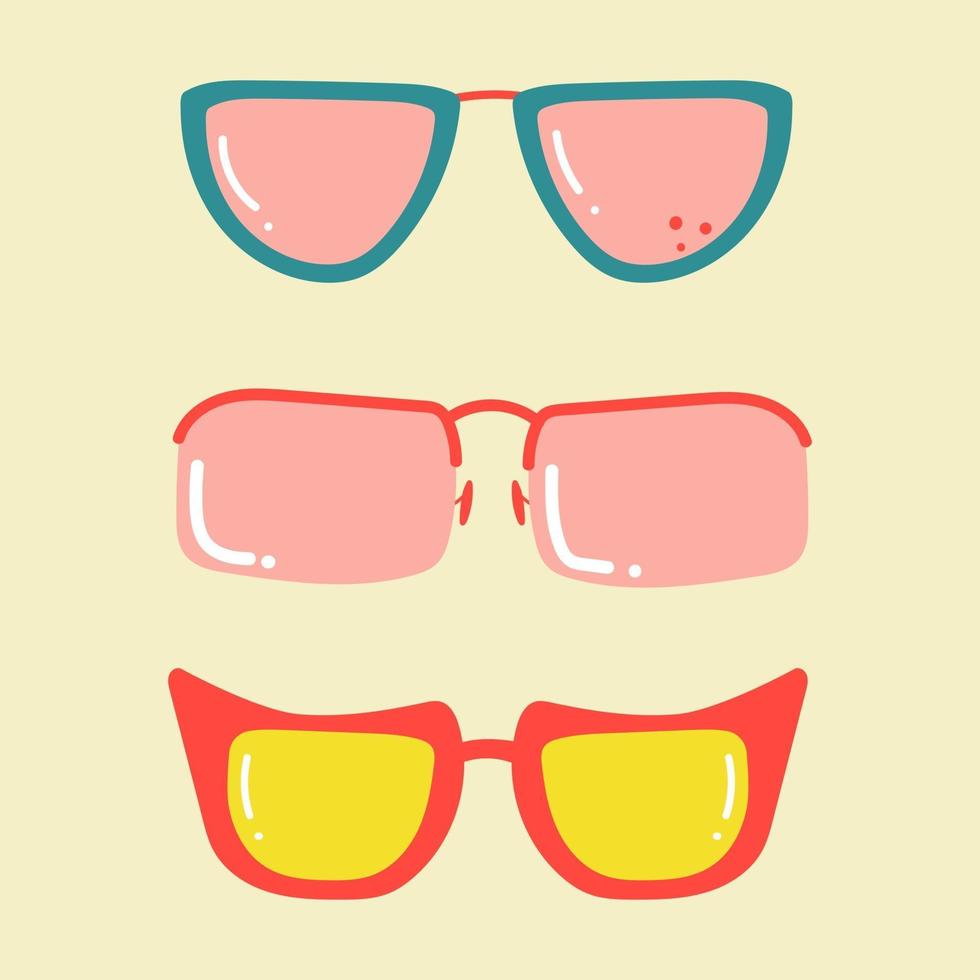 set di occhiali da sole, concetto estivo. illustrazione piatta. vettore
