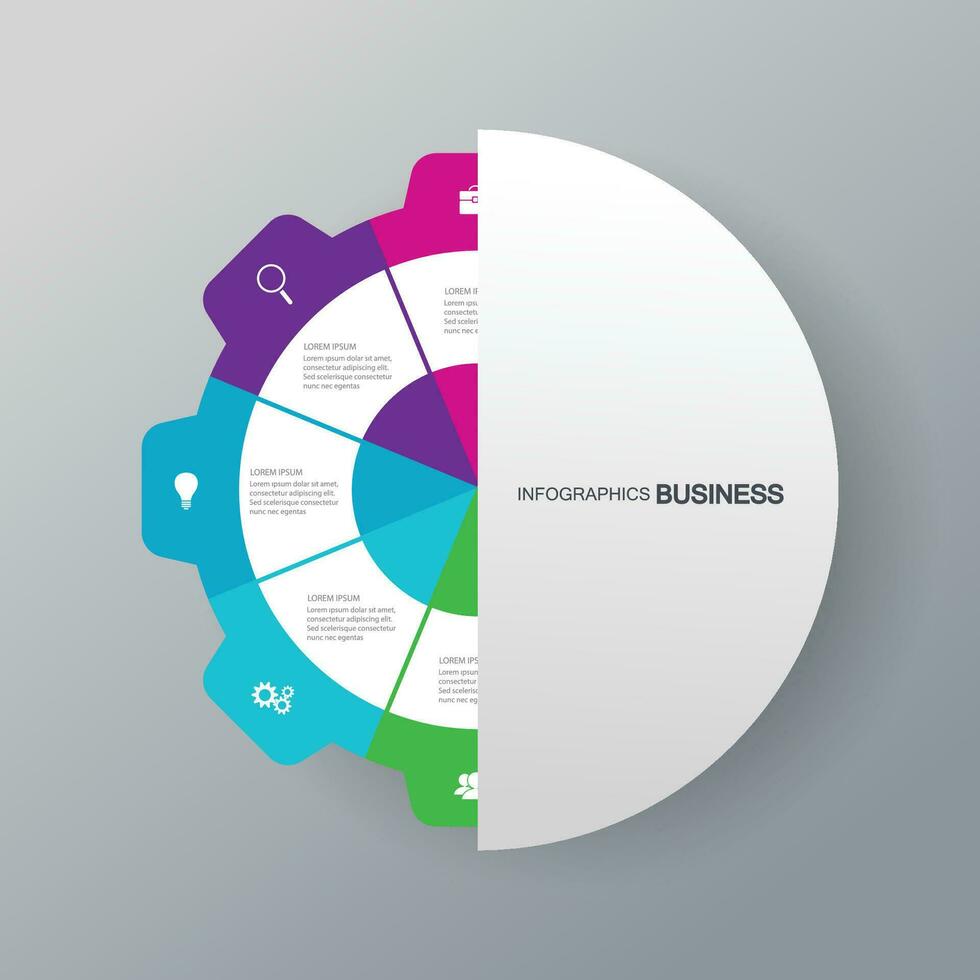 Infografica vettore, grafico. presentazione. attività commerciale concetti, parti, passi, processi. visualizzazione di Infografica dati. avviare modello. - vettore