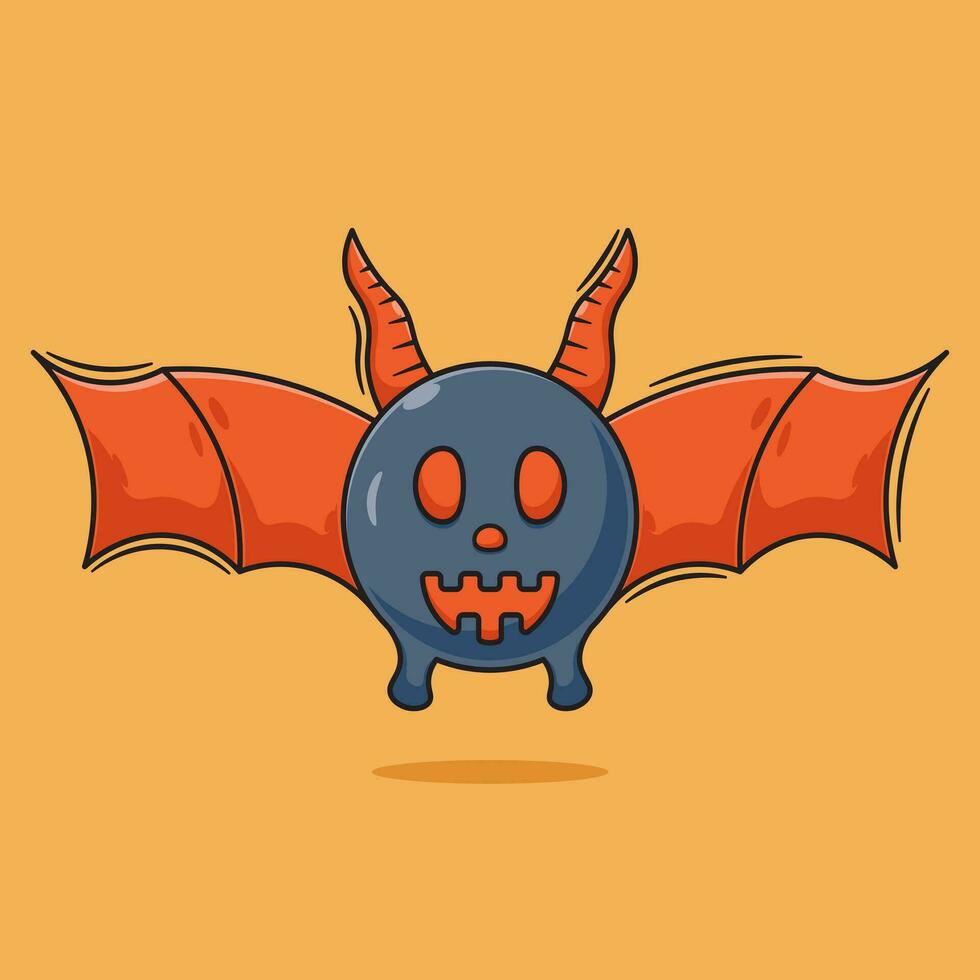 pauroso pipistrello vettore illustrazione cartone animato per Halloween evento