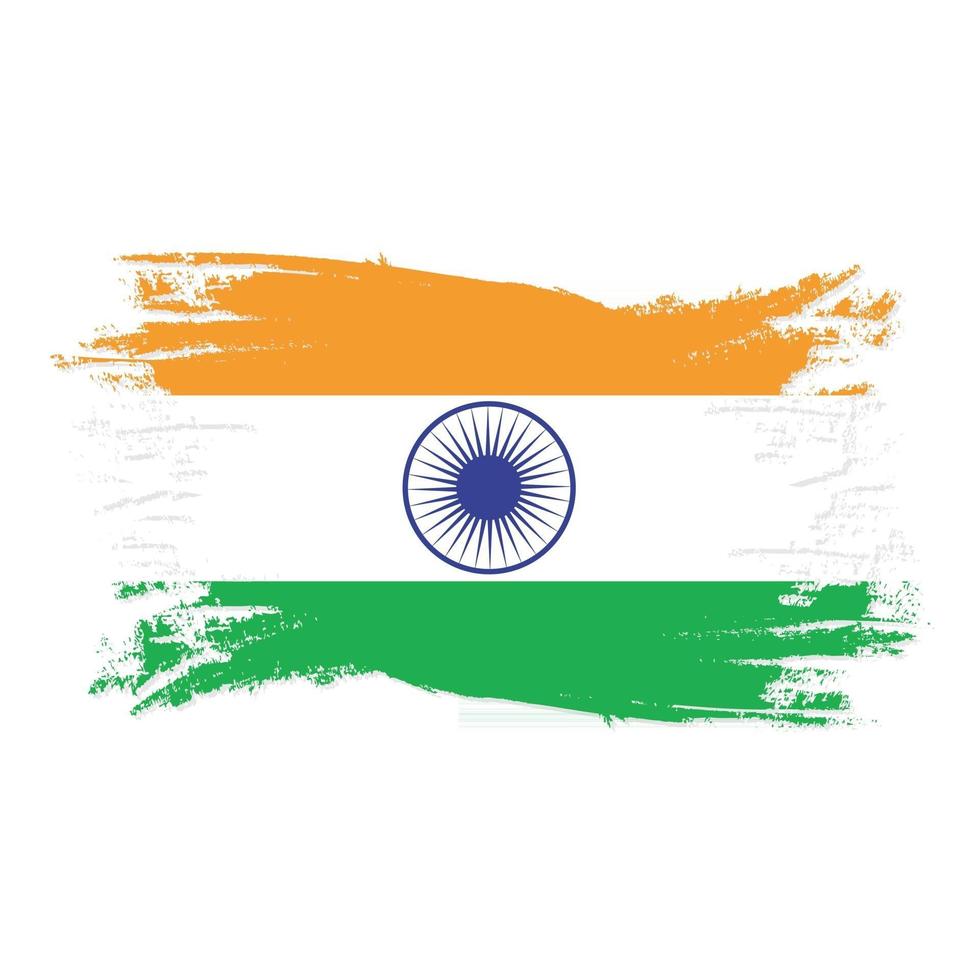bandiera dell'india con pennello acquerello vettore