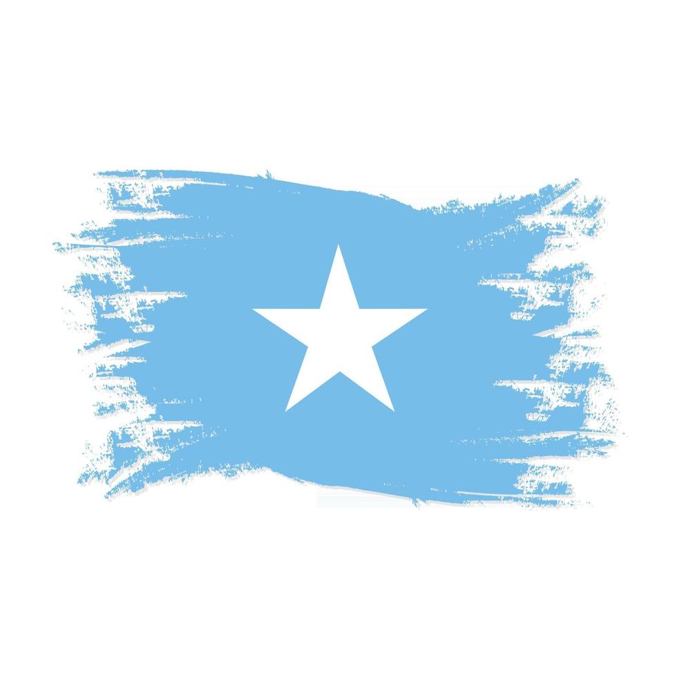 bandiera della somalia con pennello acquerello vettore