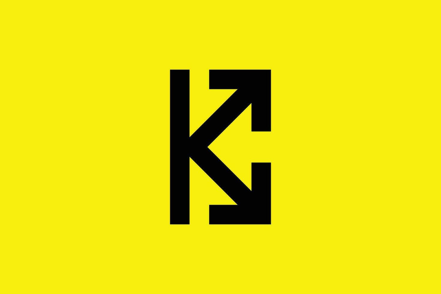 lettera K freccia o K espandere freccia di moda vettore logo design