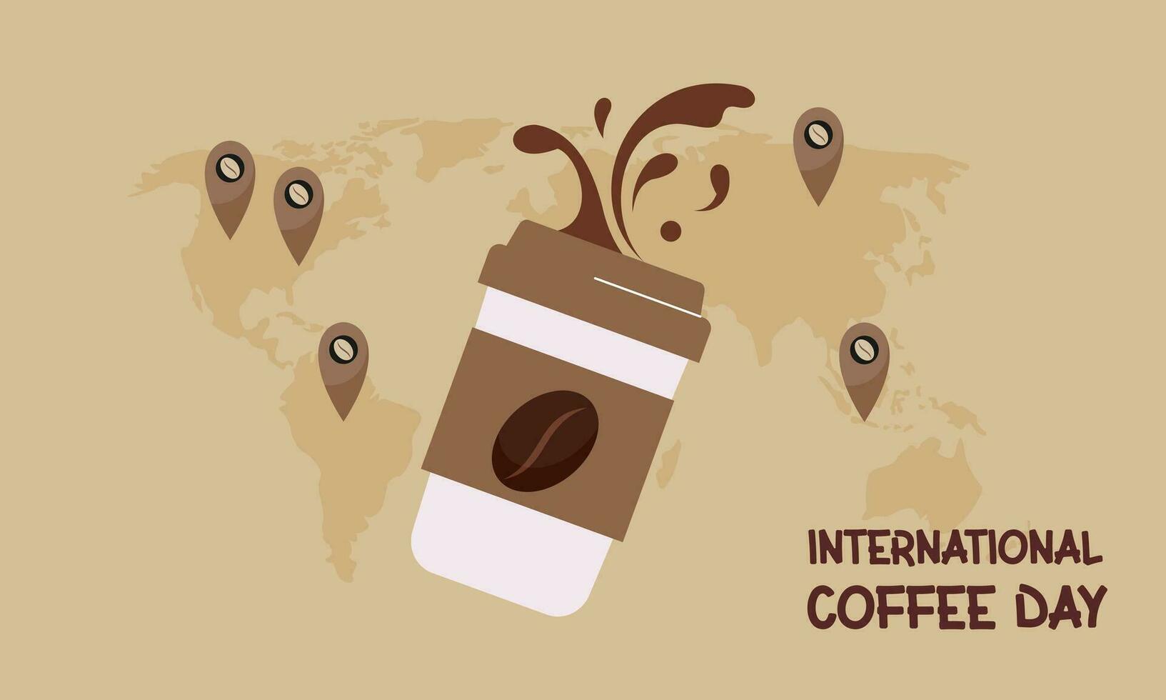 internazionale giorno di caffè illustrazione mano disegnato vettore