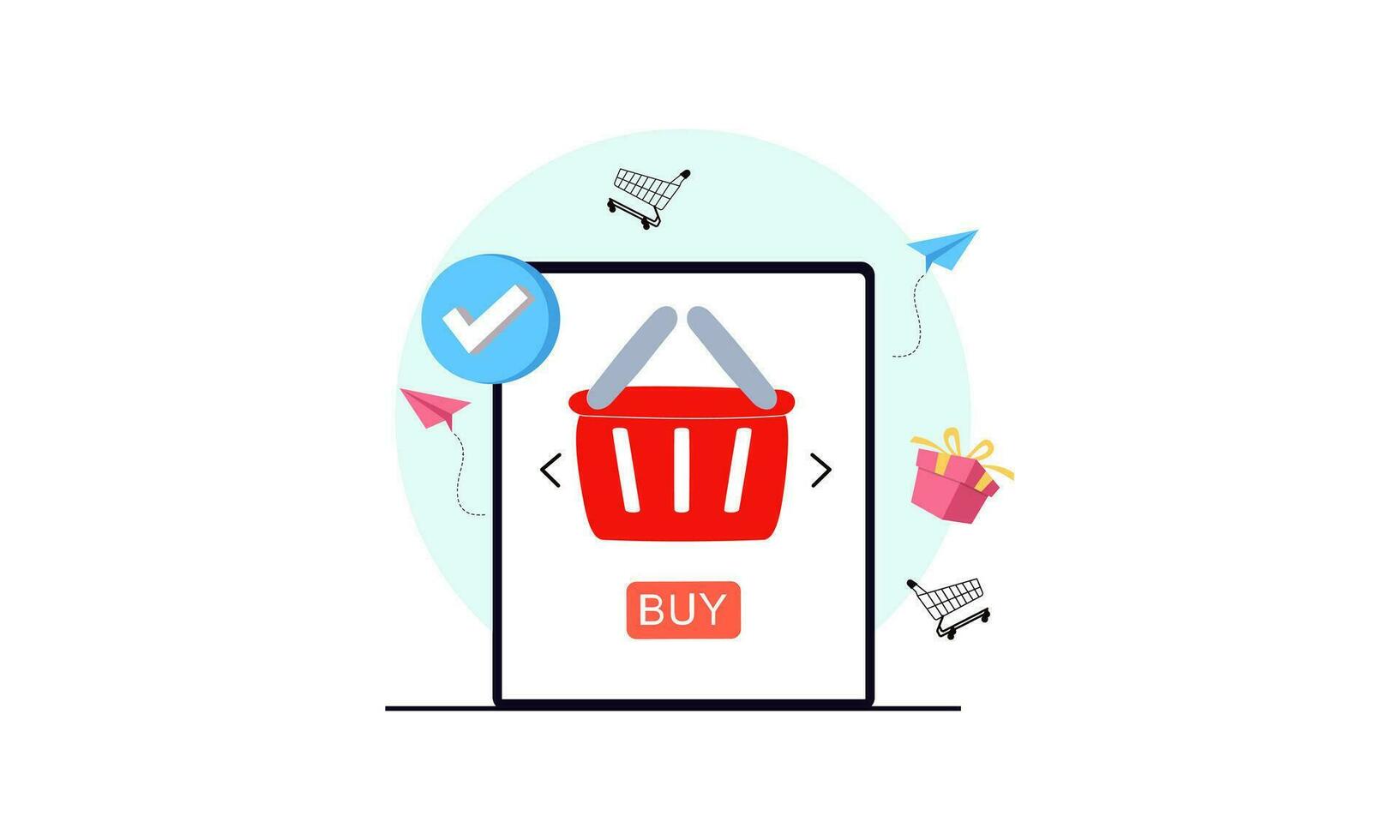 shopping in linea su sito web nel mobile applicazione. digitale in linea marketing concetto vettore