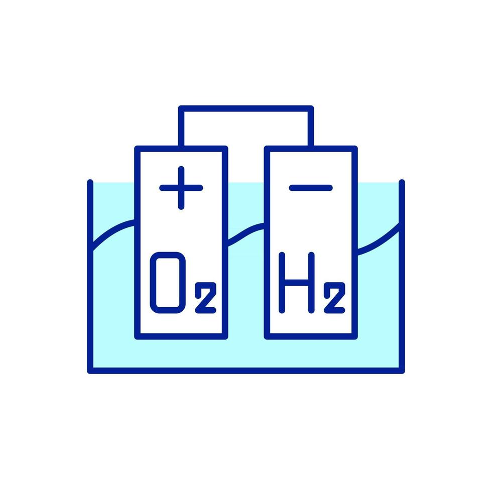 icona a colori RGB per la produzione di idrogeno vettore
