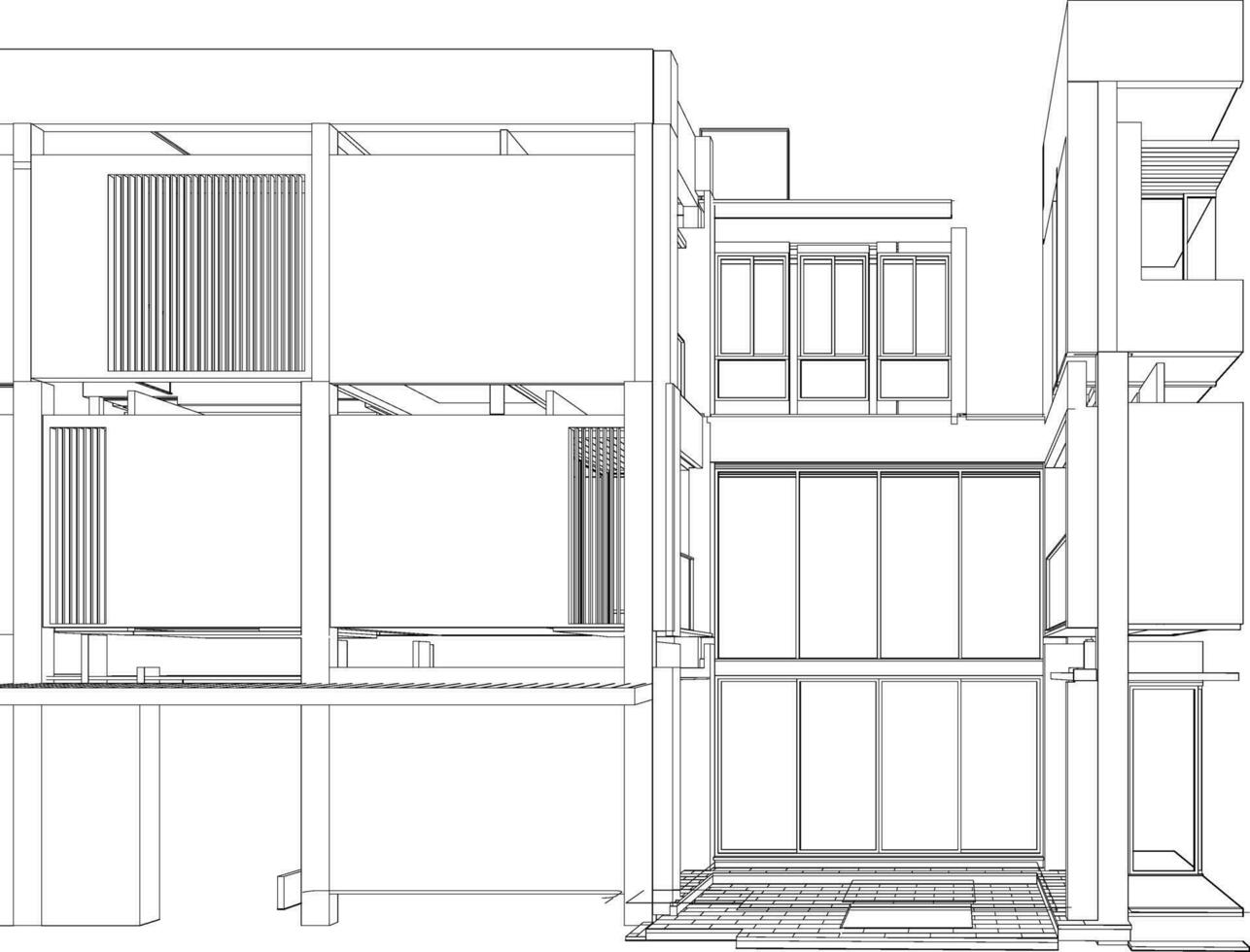 3d illustrazione di Residenziale progetto vettore