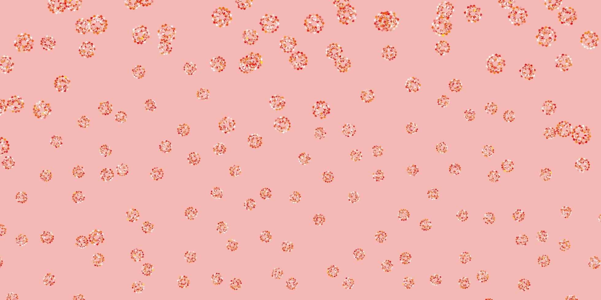 modello di doodle vettoriale arancione chiaro con fiori.