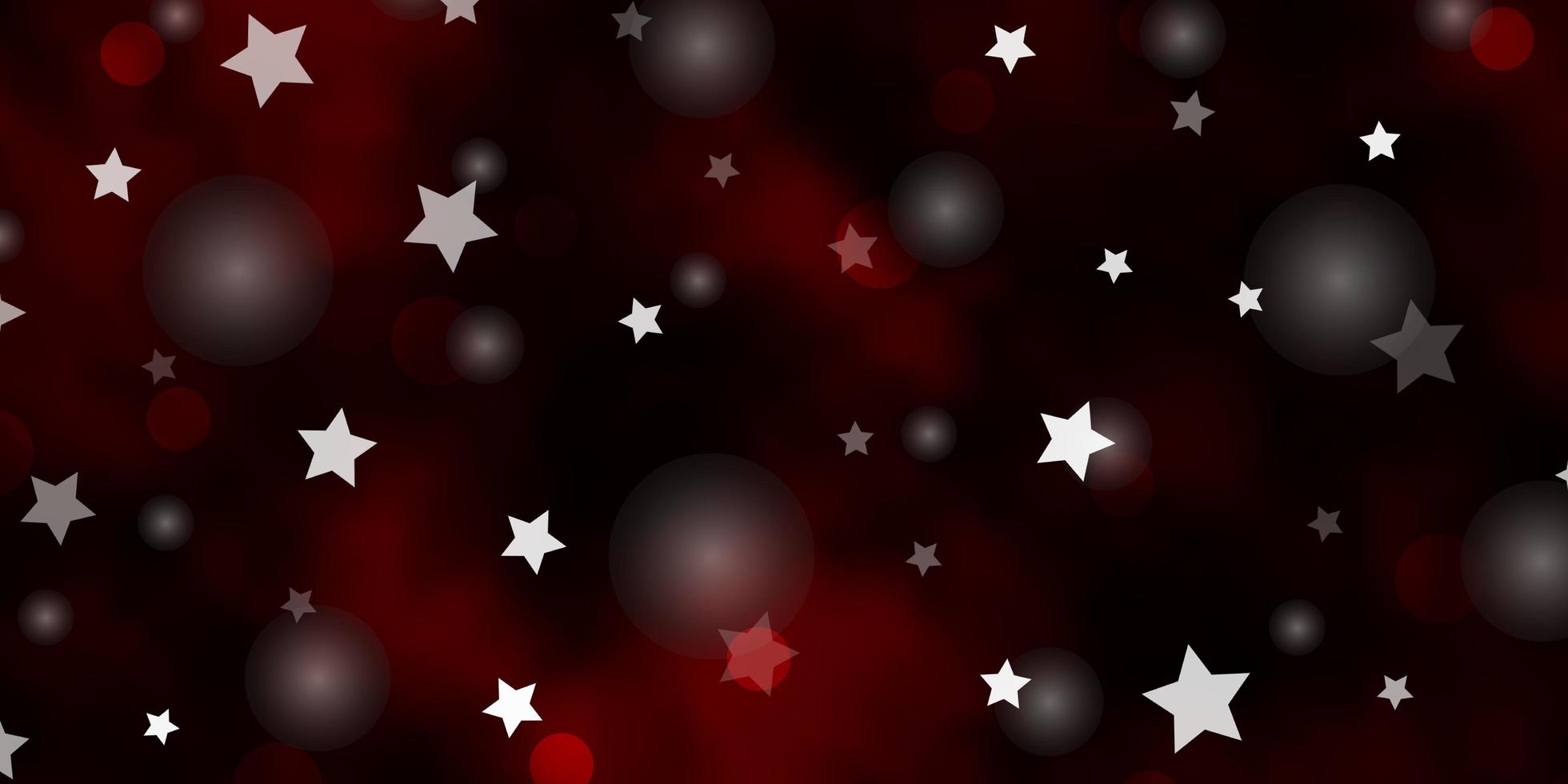 struttura di vettore rosso scuro con cerchi, stelle.