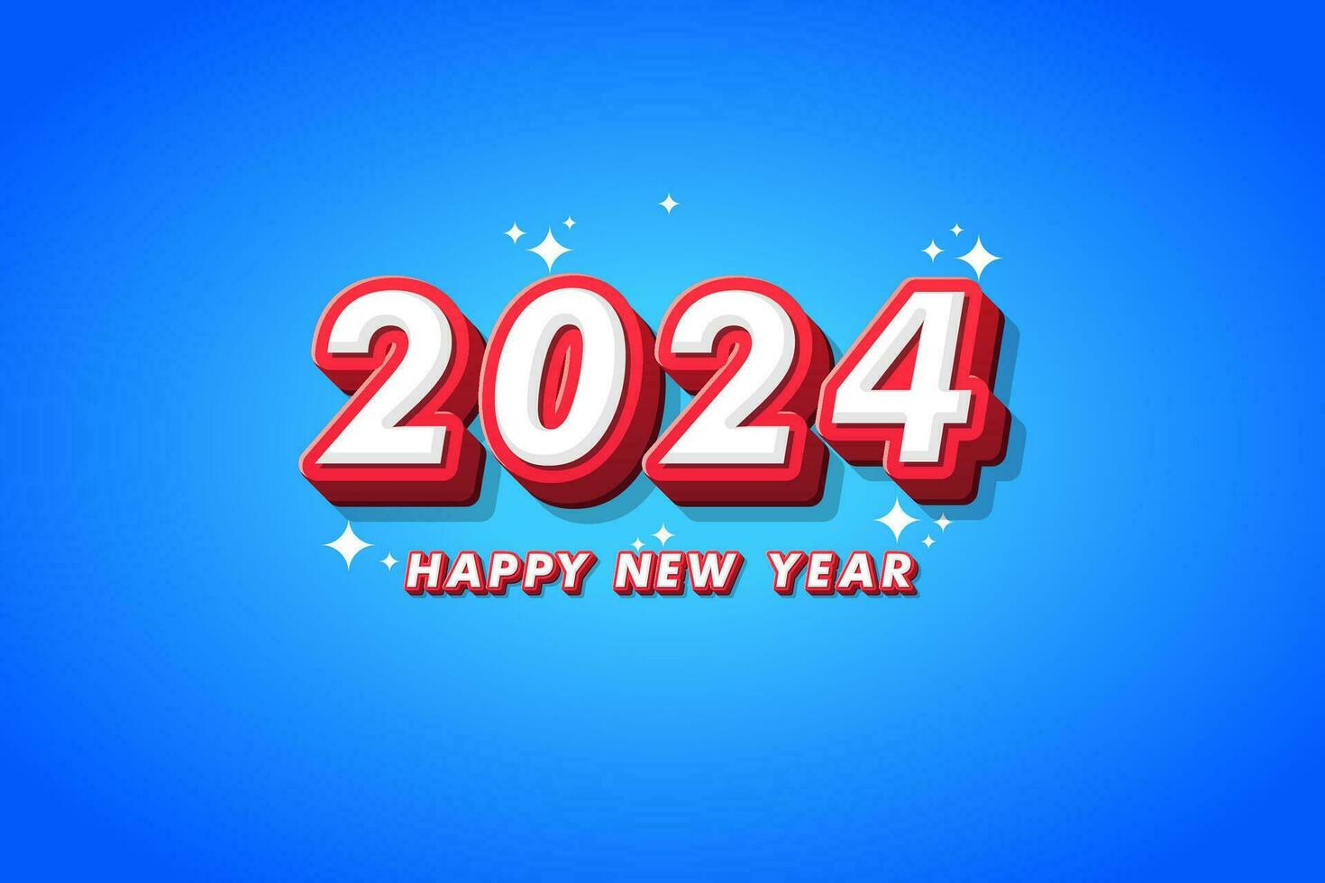 contento nuovo anno 2024. festivo realistico decorazione. celebrare 2024 festa vettore