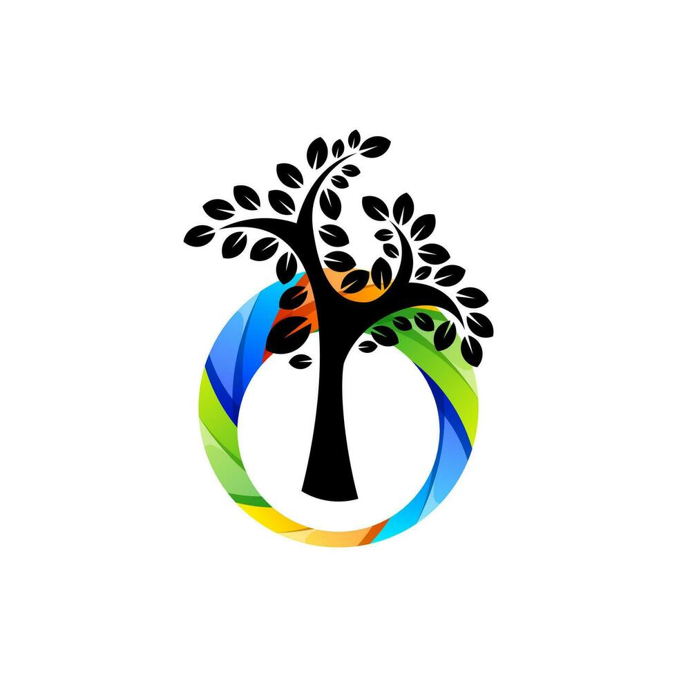 albero astratto icona logo design modello vettore