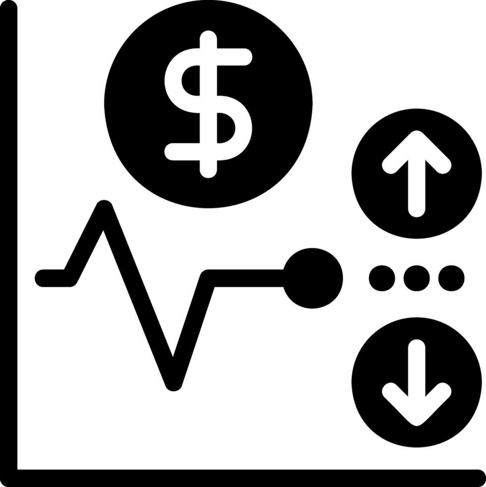 volatilità glifo icona vettore