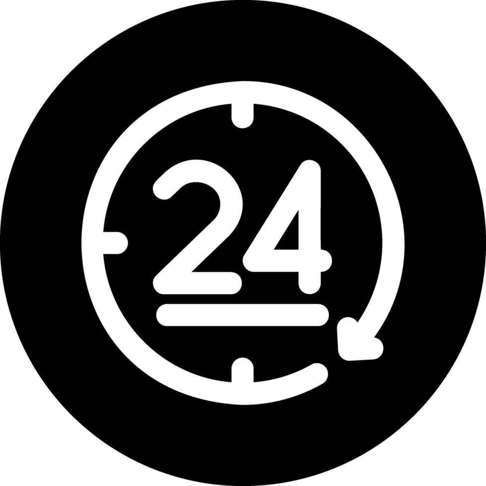 Icona del glifo 24 ore vettore