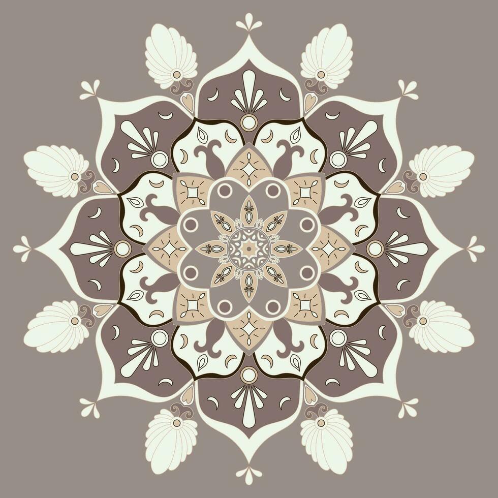 mandala fiore, crema colore, notte fiore vettore