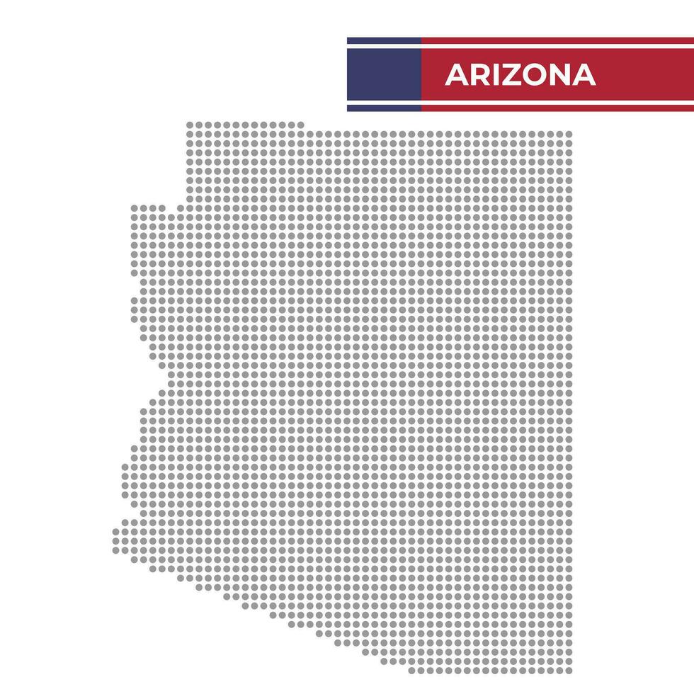 tratteggiata carta geografica di Arizona stato vettore