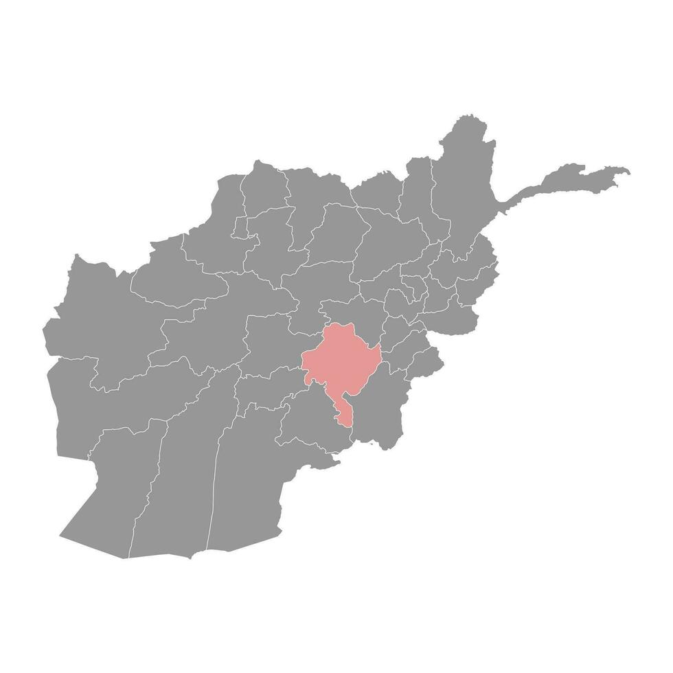 ghazni Provincia carta geografica, amministrativo divisione di afghanistan. vettore