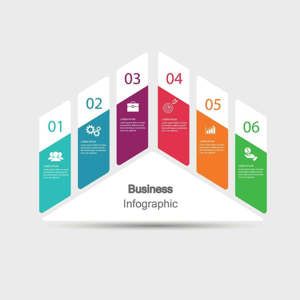 Infografica vettore, grafico. presentazione. attività commerciale concetti, parti, passi, processi. visualizzazione di Infografica dati. avviare modello. - vettore