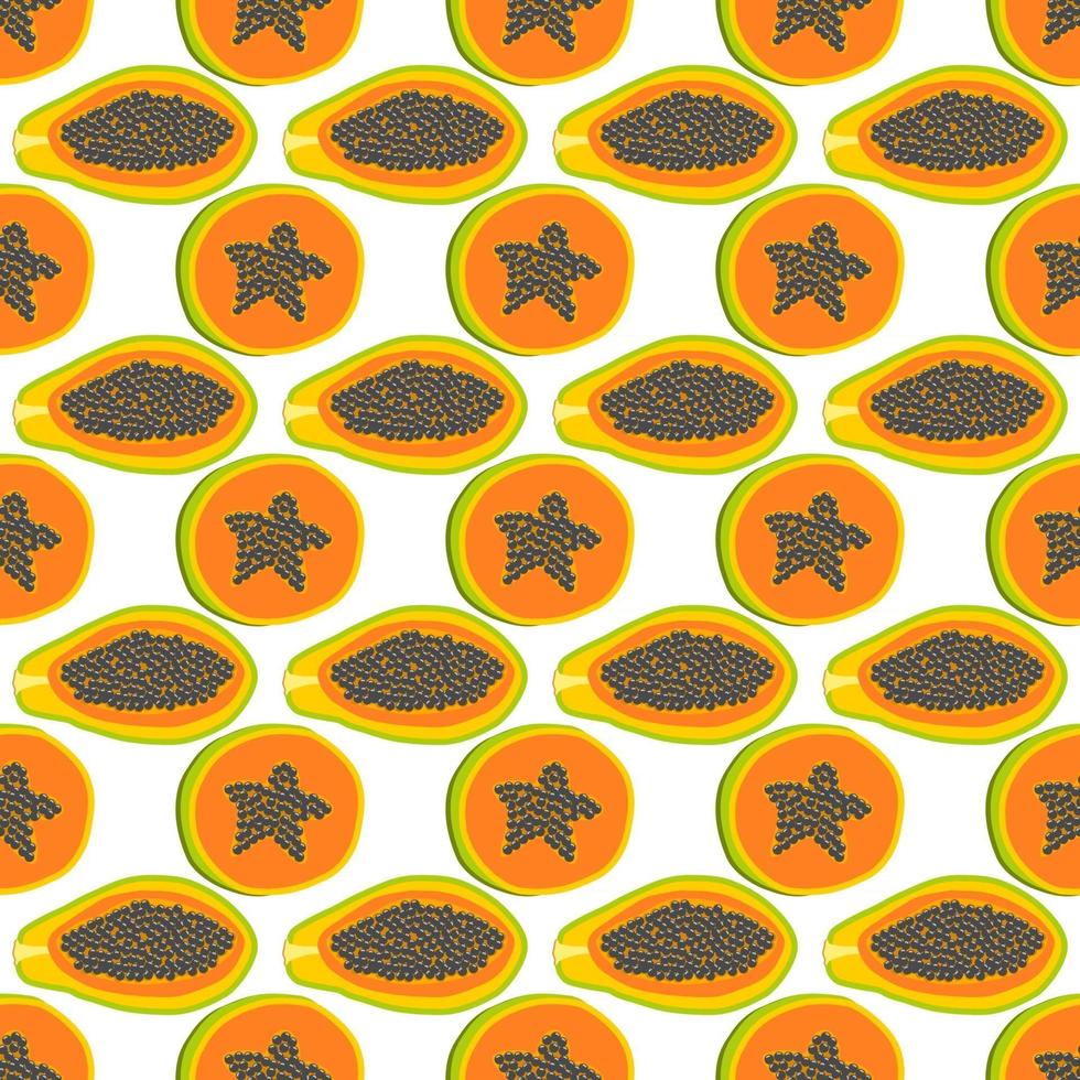 illustrazione sul tema grande papaya colorata senza soluzione di continuità vettore