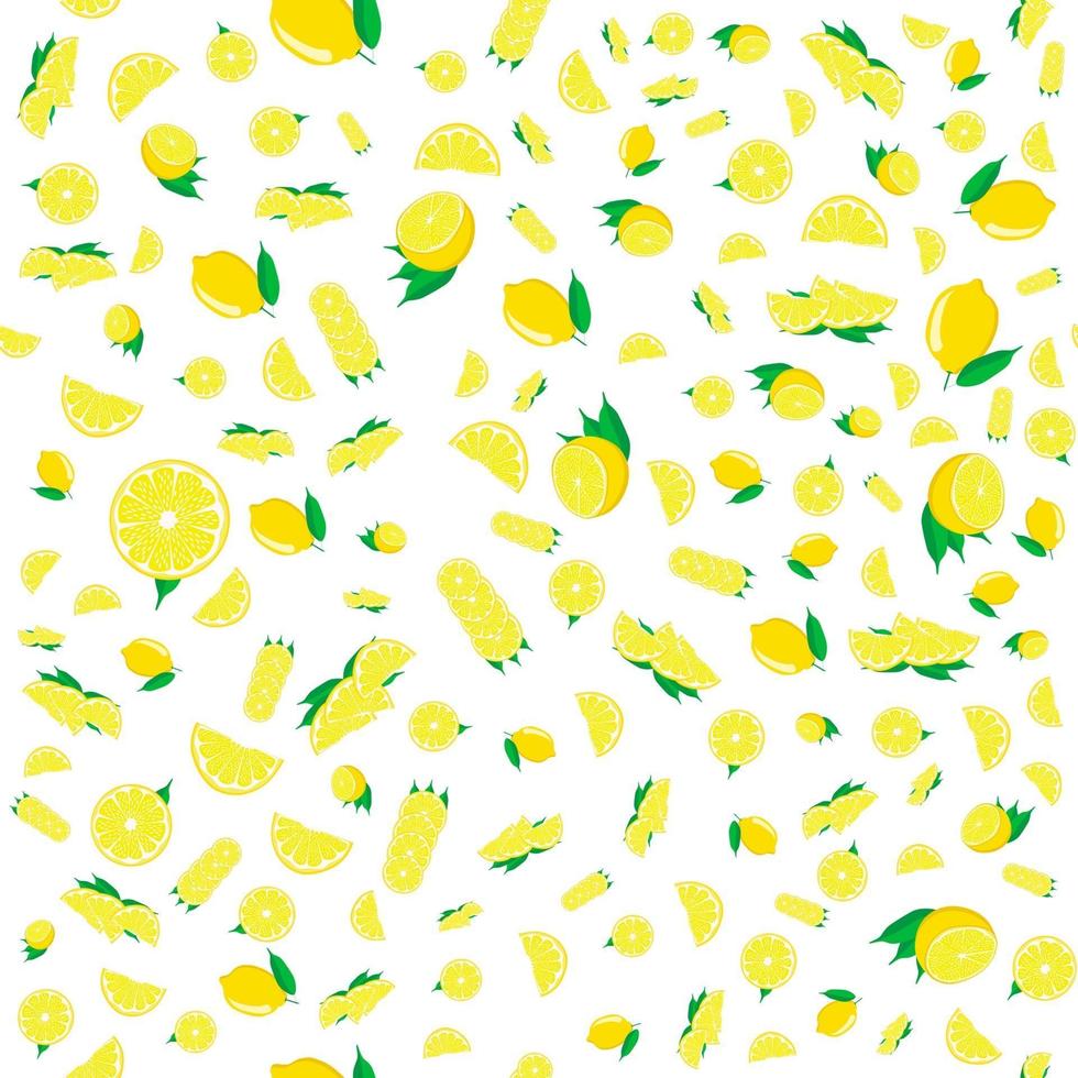 illustrazione sul tema grande limone giallo senza cuciture colorato vettore