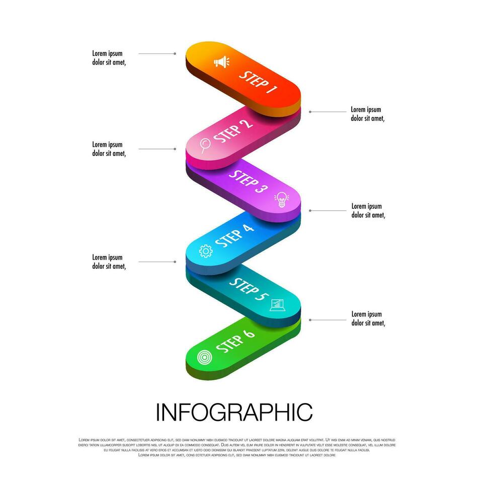 Infografica modello per attività commerciale 6 passo opzione moderno design pianificazione, dati, strategia, diagramma, vettore Infografica facilmente modificare titolo per uso per presentazione dati rapporto o progresso