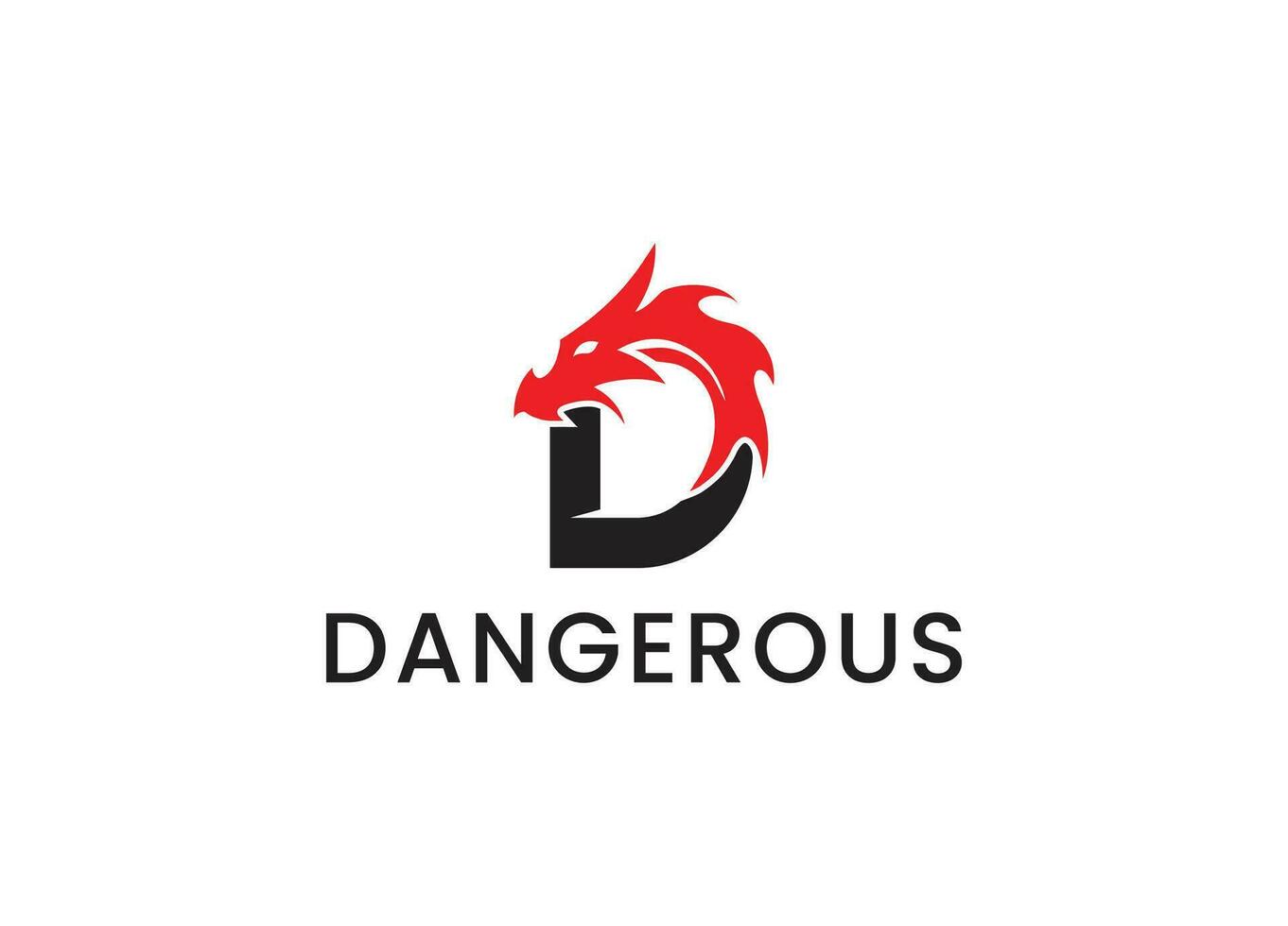 pericoloso Drago vettore logo design modello