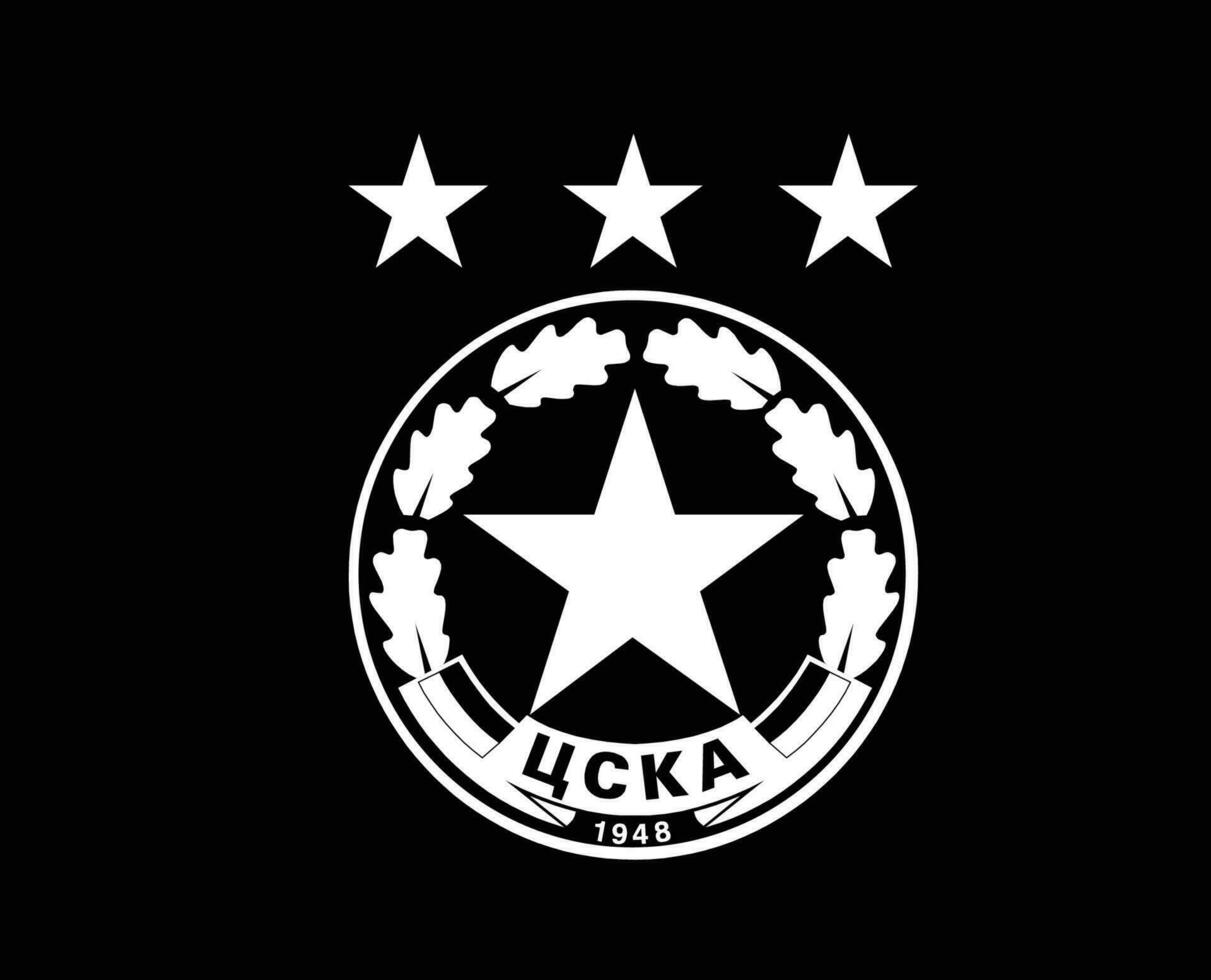 cska Sofia club logo simbolo bianca bulgaria lega calcio astratto design vettore illustrazione con nero sfondo