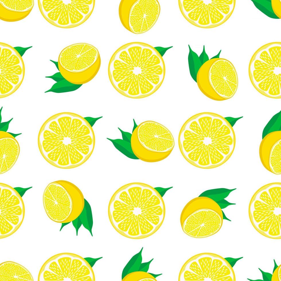 illustrazione sul tema grande limone giallo senza cuciture colorato vettore