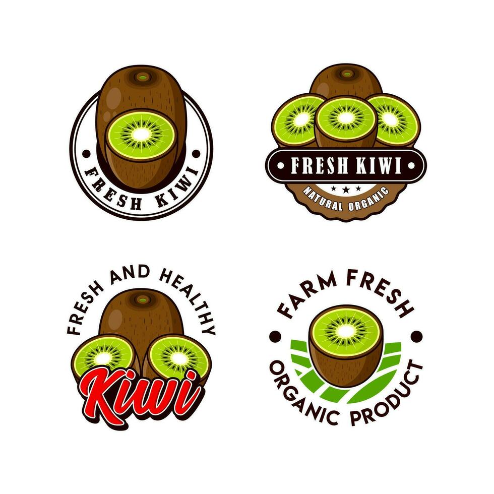 Kiwi frutta logo design collezione vettore