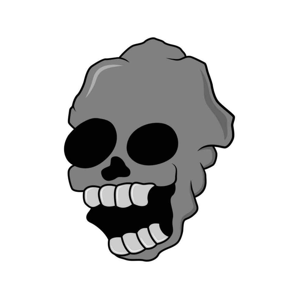 illustrazione di un' cranio testa con grande occhi e esposto denti. Halloween a tema design. grande per uso come un elemento o clip arte vettore