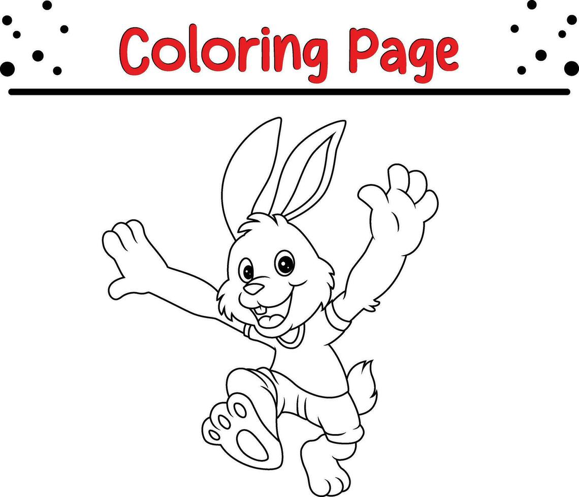 carino coniglio animale colorazione pagina illustrazione vettore. per bambini colorazione libro. vettore