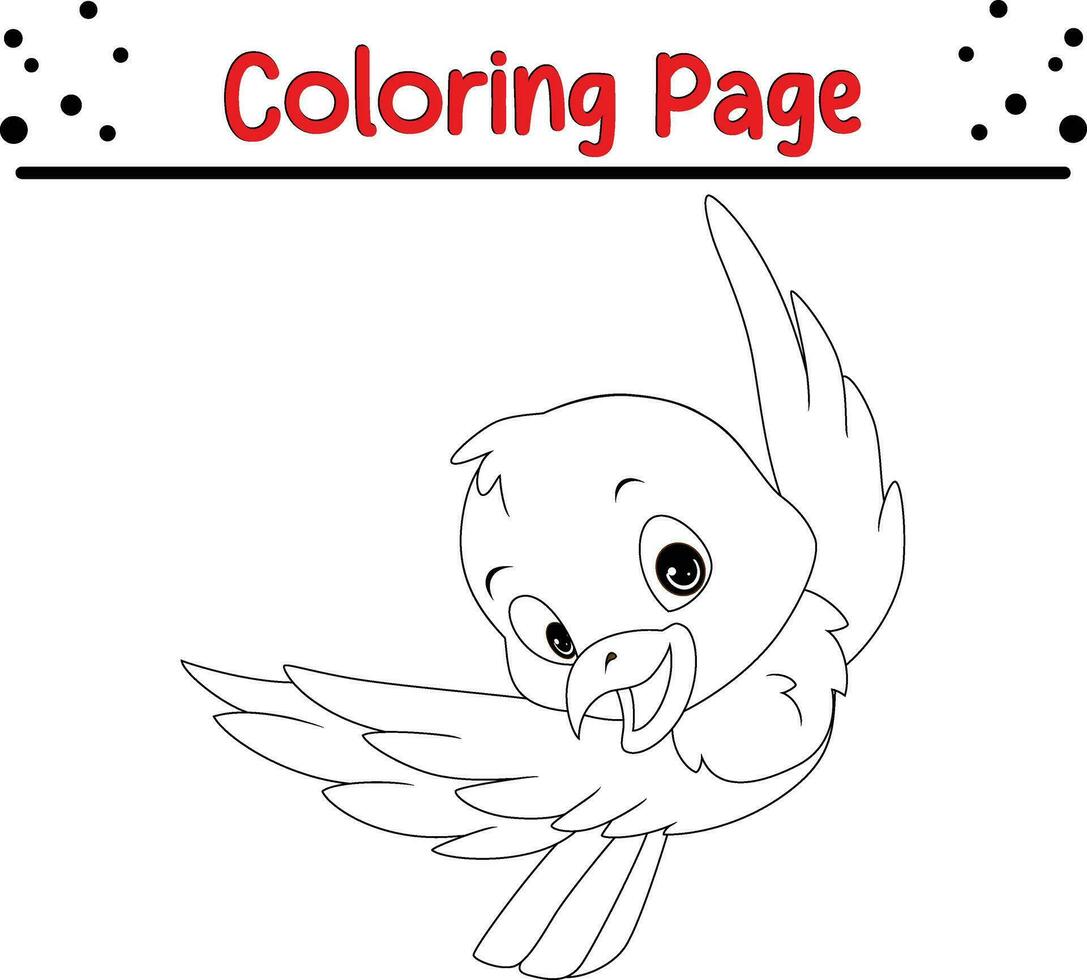 carino uccello cartone animato colorazione pagina. animale illustrazione vettore. per bambini colorazione libro. vettore