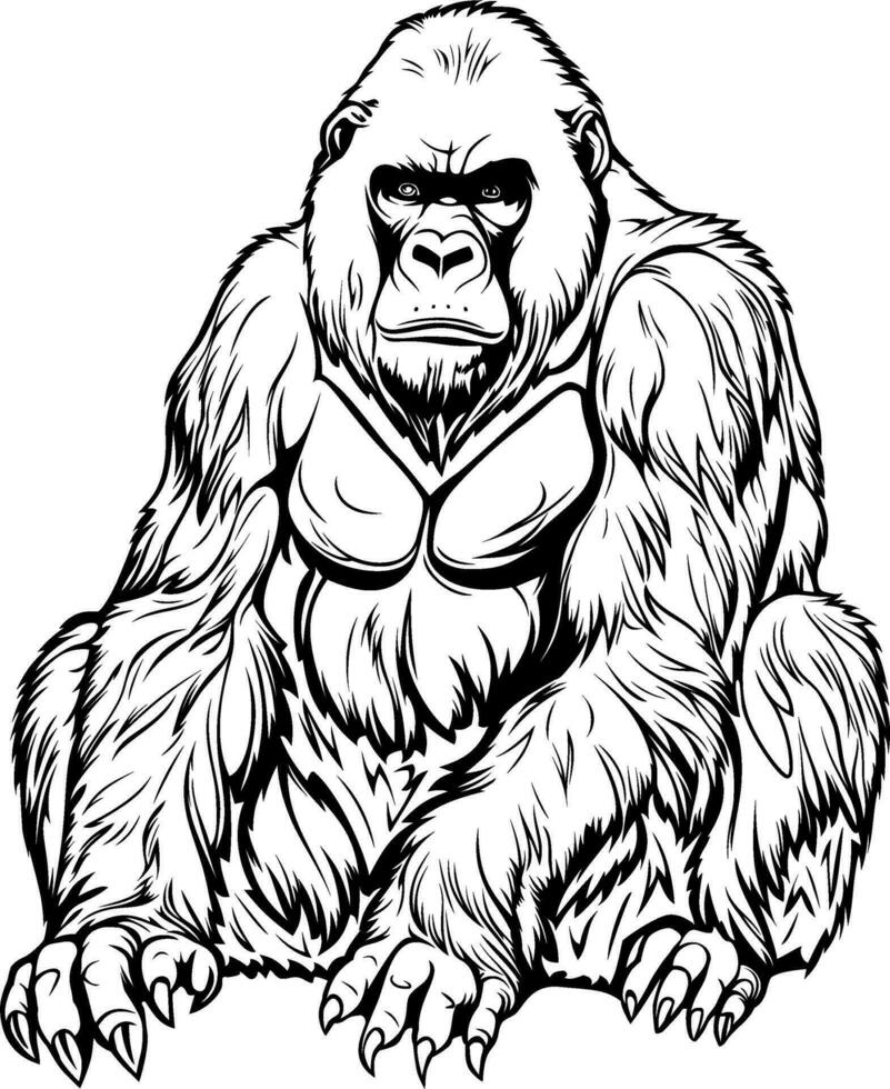 realistico gorilla vettore illustrazione