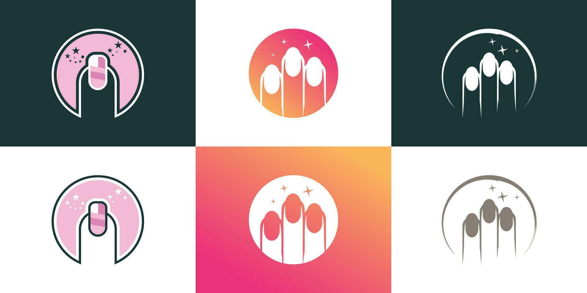 chiodo bellezza logo design elemento vettore con moderno concetto