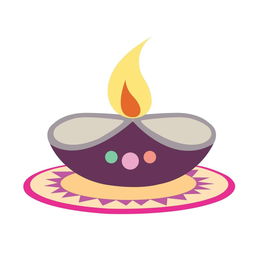 vettore illustrazione di Diwali celebrazione con decorativo colorato design impostare.