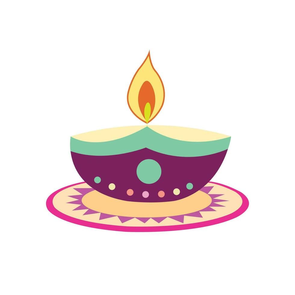 vettore illustrazione di Diwali celebrazione con decorativo colorato design impostare.