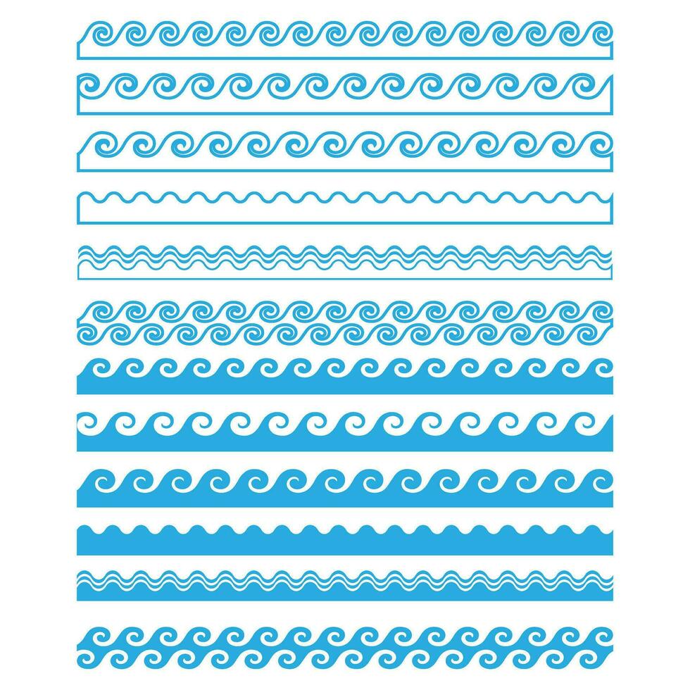 onde icona vettore impostare. onda illustrazione cartello collezione. oceano simbolo. acqua logo.