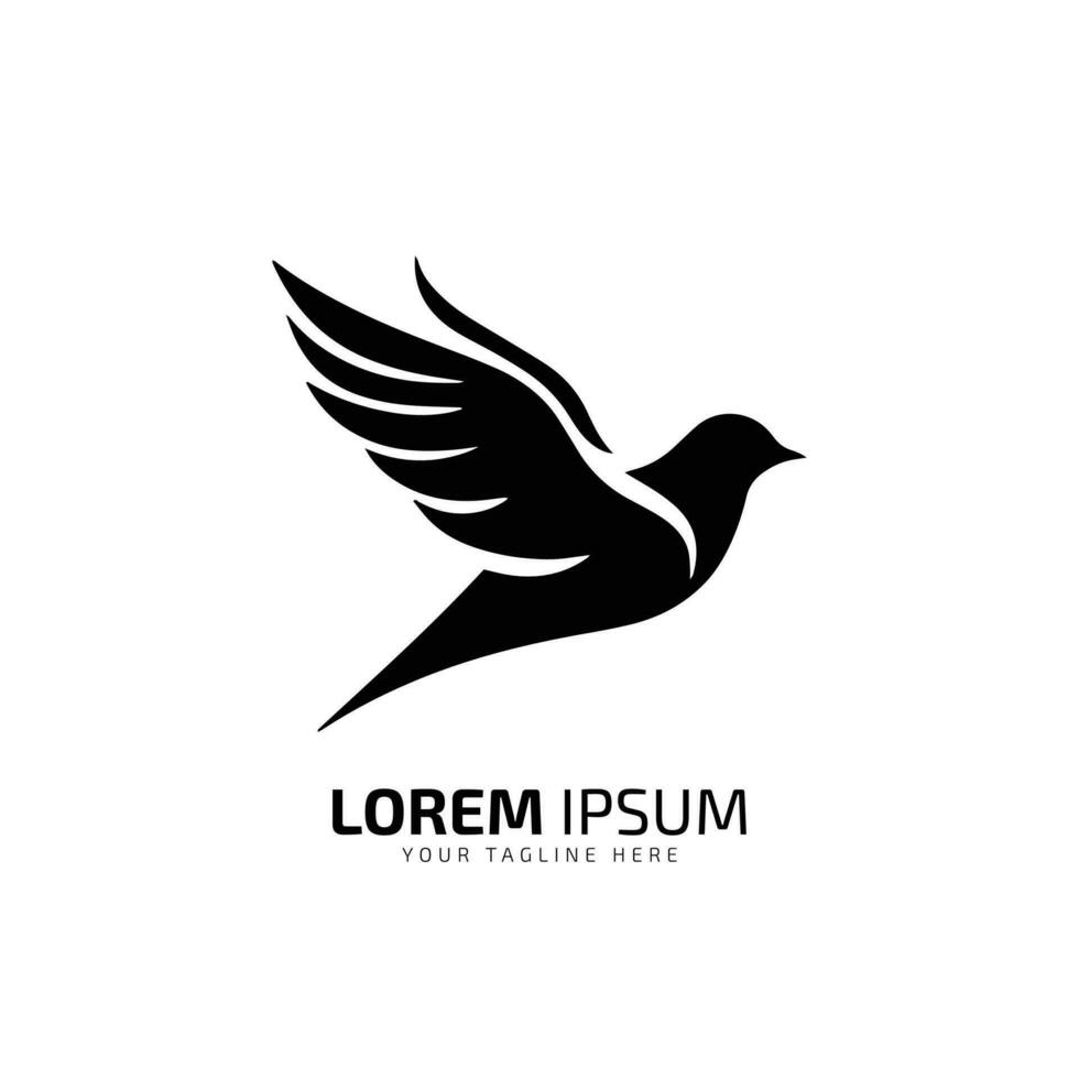 minimo e astratto logo di volare uccello icona martin pescatore vettore silhouette isolato design arte