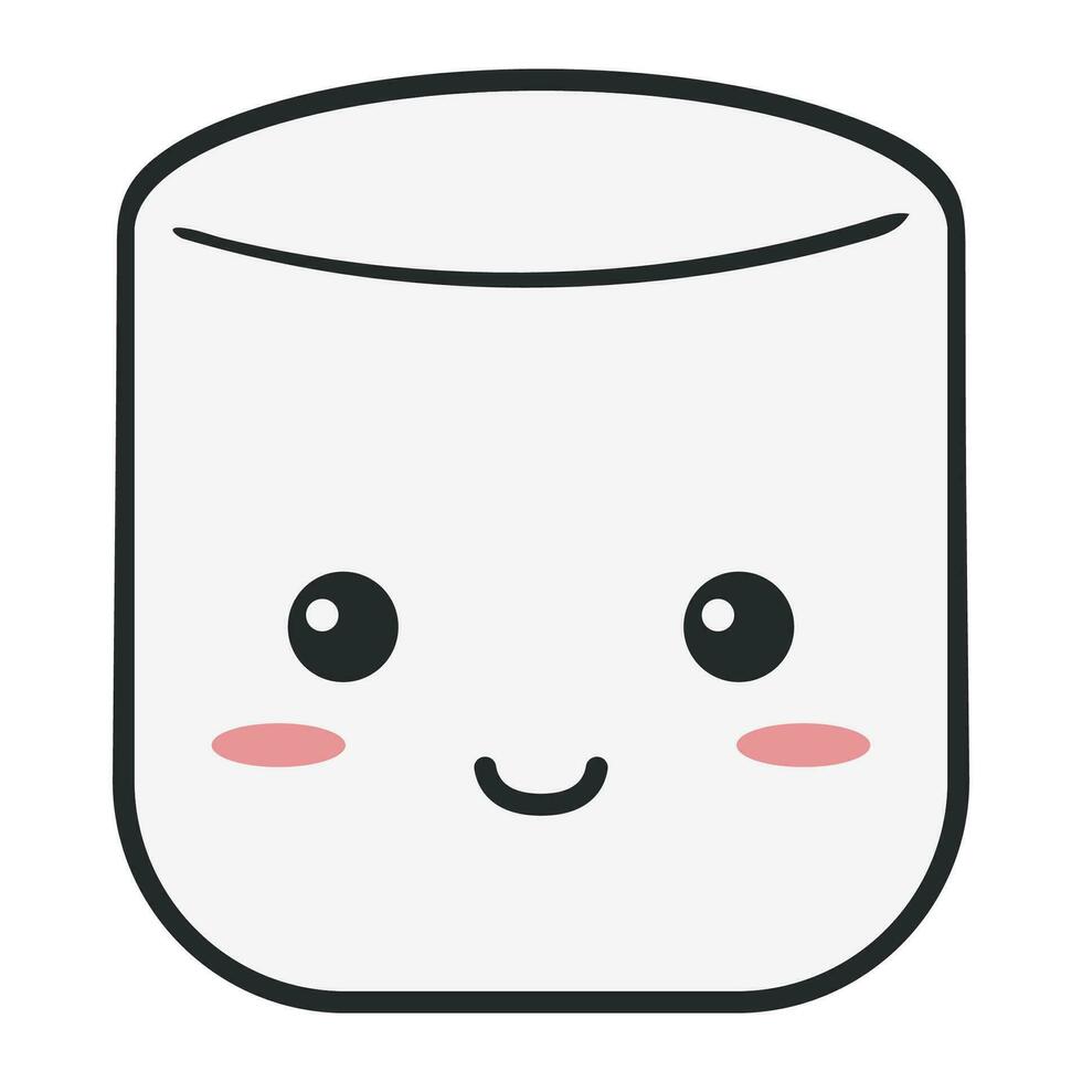 marshmallow cartone animato. marshmallow personaggio design. bianca marshmallows isolato su bianca sfondo. vettore