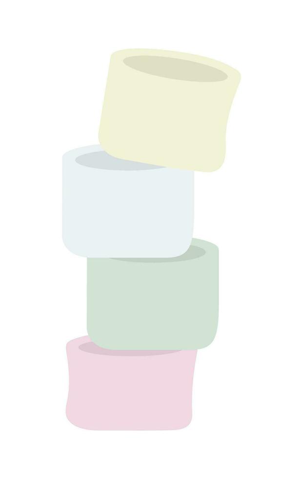 illustrazione di marshmallows nel piatto design. impilati marshmallows. marshmallows vettore. vettore